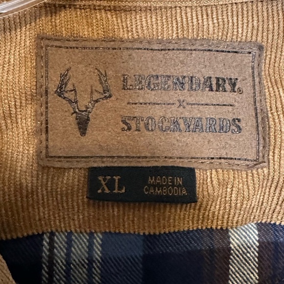 Legendary Stockyards Men’s Heavy Flannel Snap Down Shirt Size XL Blue - Picture 4 of 6